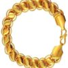 LVA CREATIONS Gold plated bracelet 18k thick wrist bracelet for men and boys