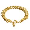 LVA CREATIONS Gold plated bracelet 18k thick wrist bracelet for men and boys