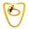 LVA CREATIONS Gold plated chain with bracelet for men stylish fancy long chain necklace