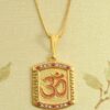 LVA CREATIONS Gold plated chain with om pendant necklace jewelry for men and women