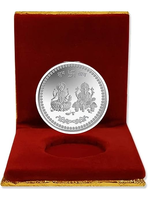 10 Grams Pure Silver Coin Lakshmi Ganesh Bis Hallmark 999 Fine Silver 10 Gm Bar Laxmi Ganesh For